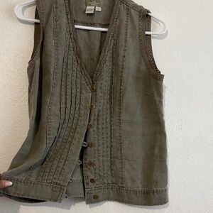 Button-Up 100% Linen Vest